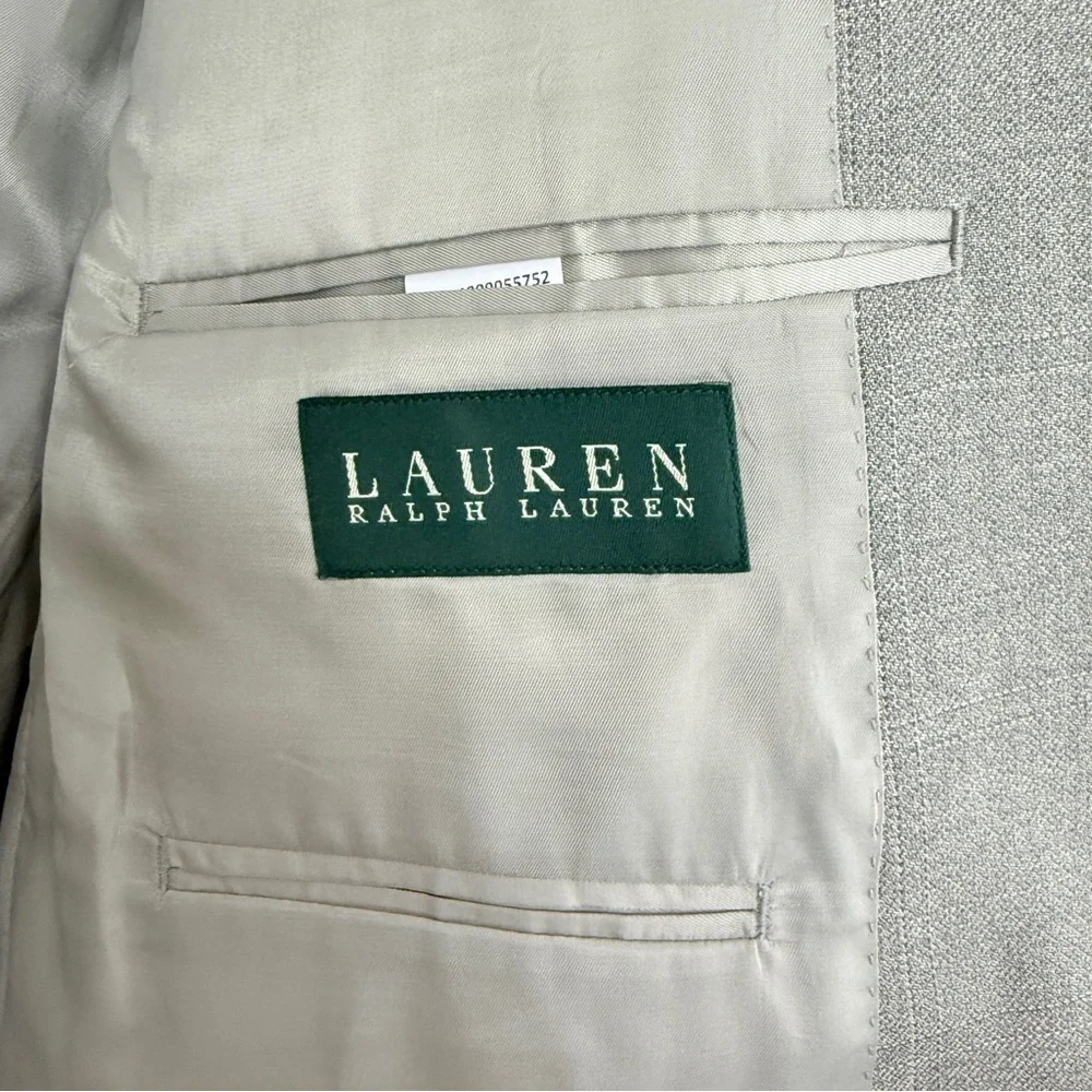 Lauren Ralph Lauren Silk Wool Blazer 44R | Gray Sport Coat Classic Menswear